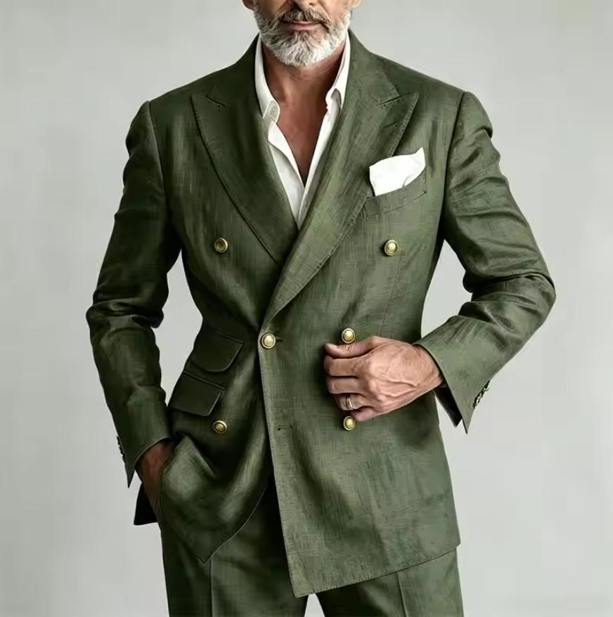Men Linen Formal Wear - Men's Linen Suit Blazer Jacket Pants