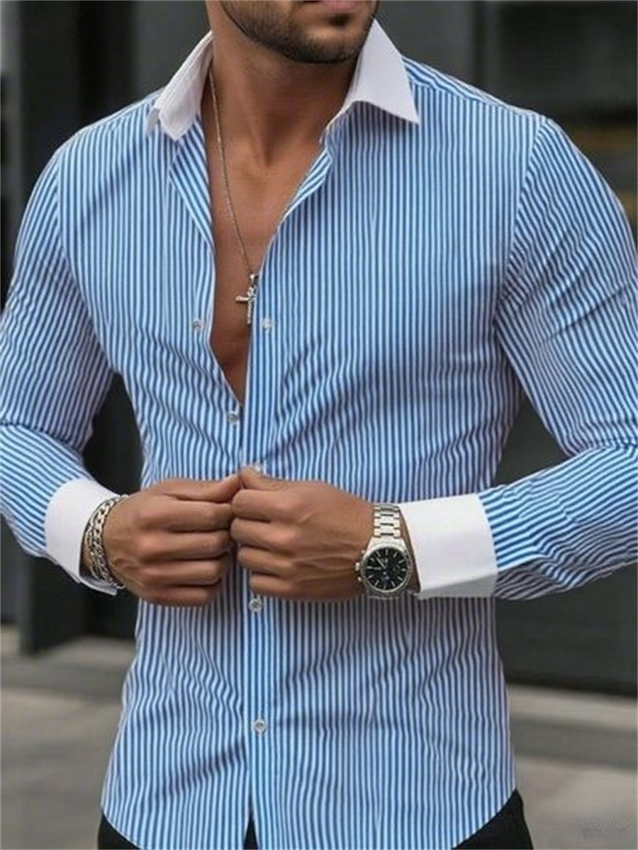 Men's slim-fit striped lapel l - огляд і ціна Men Formal Wear Shop