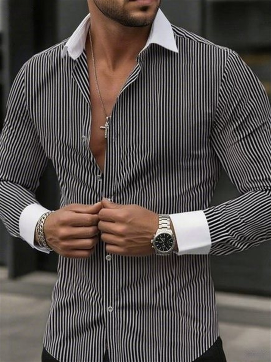 Men's slim-fit striped lapel l - огляд і ціна Men Formal Wear Shop