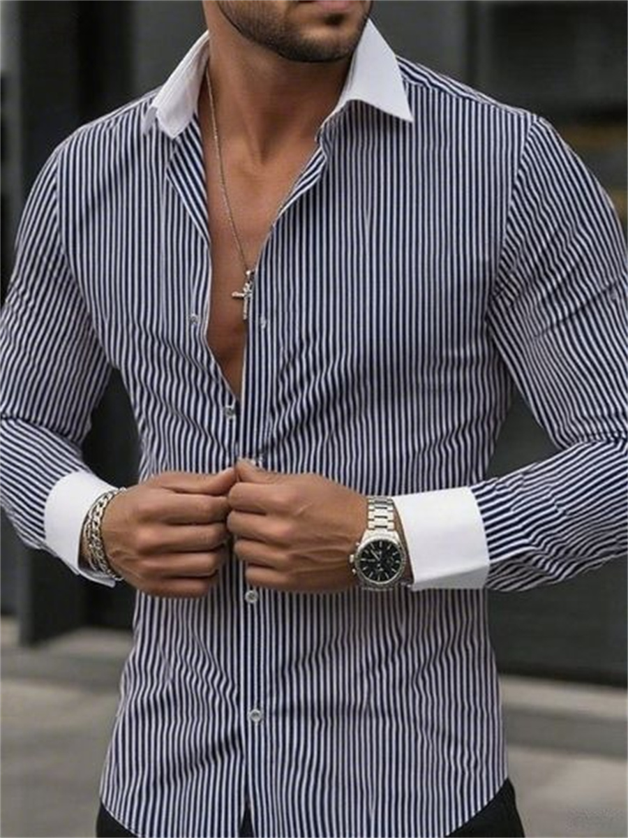 Men's slim-fit striped lapel l - огляд і ціна Men Formal Wear Shop