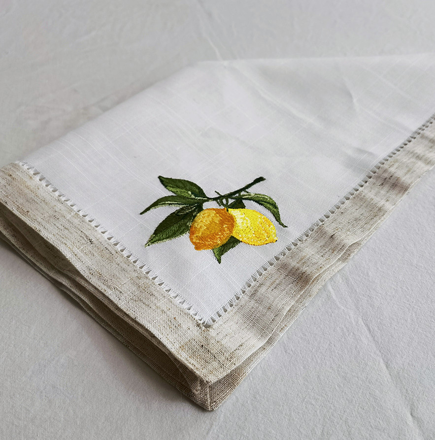 Exquisite Lemon Emberoidered P - огляд і ціна Monogrammed Handkerchief