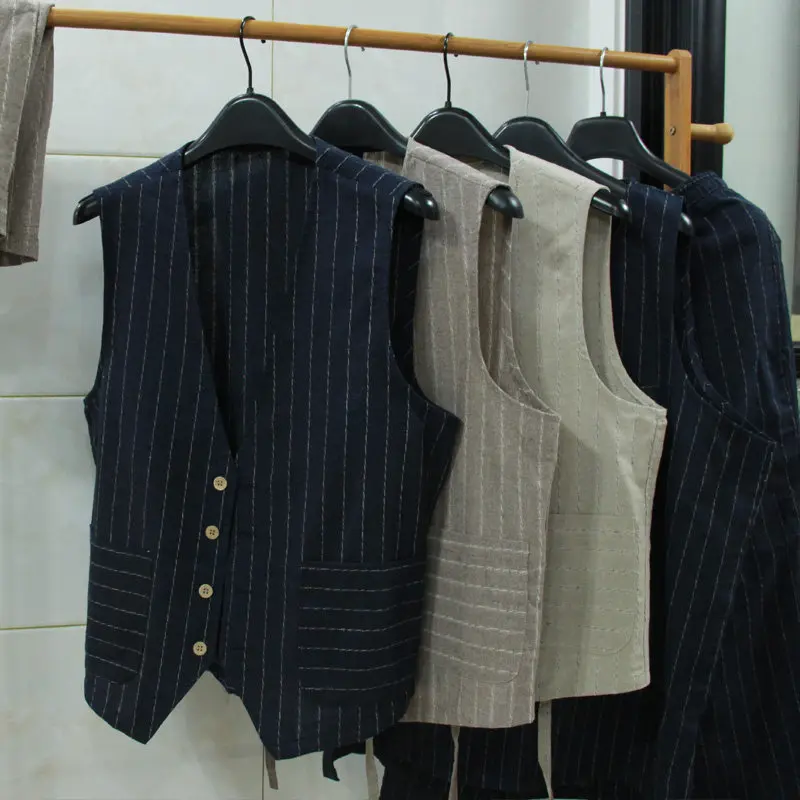 British Casual Linen Vest for  - огляд і ціна Men Linen Formal Wear
