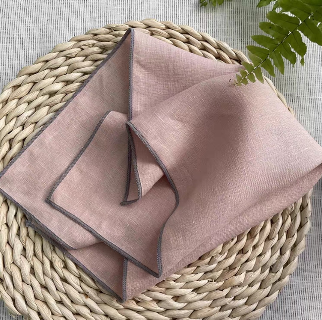6PCS Grey Lock Edge Natural 10 - огляд і ціна Monogrammed Handkerchief
