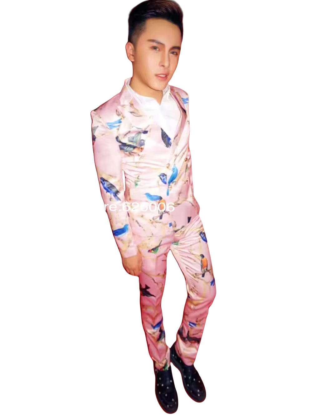 Men's Fashion Flower Pink Bird - огляд і ціна Men Formal Wear Pink