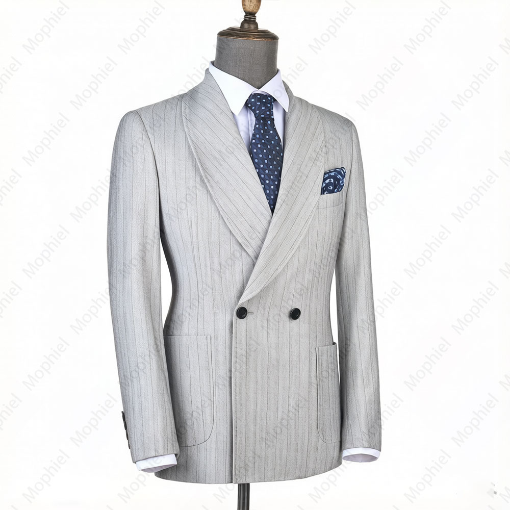 Mophiel Light Grey Men Suits S - огляд і ціна Men Formal Wear Office