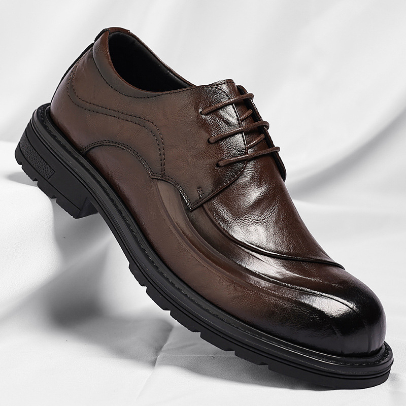 Brown Burnished Genuine Leathe - огляд і ціна Men Formal Wear Office