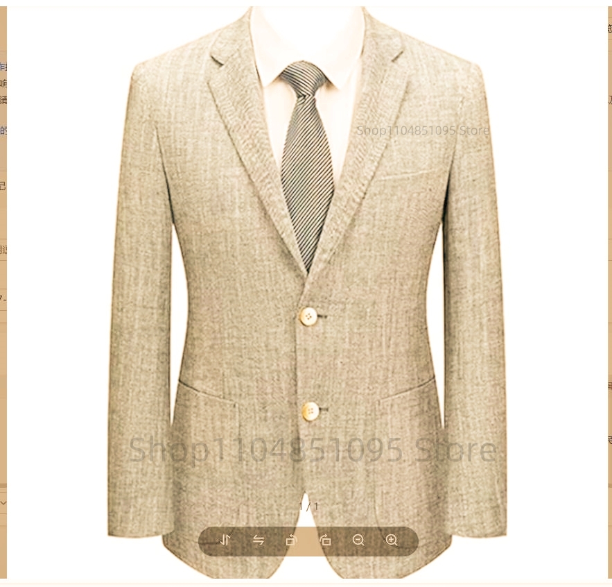 Men's Slim Fit Linen Suit Blaz - огляд і ціна Men Linen Formal Wear