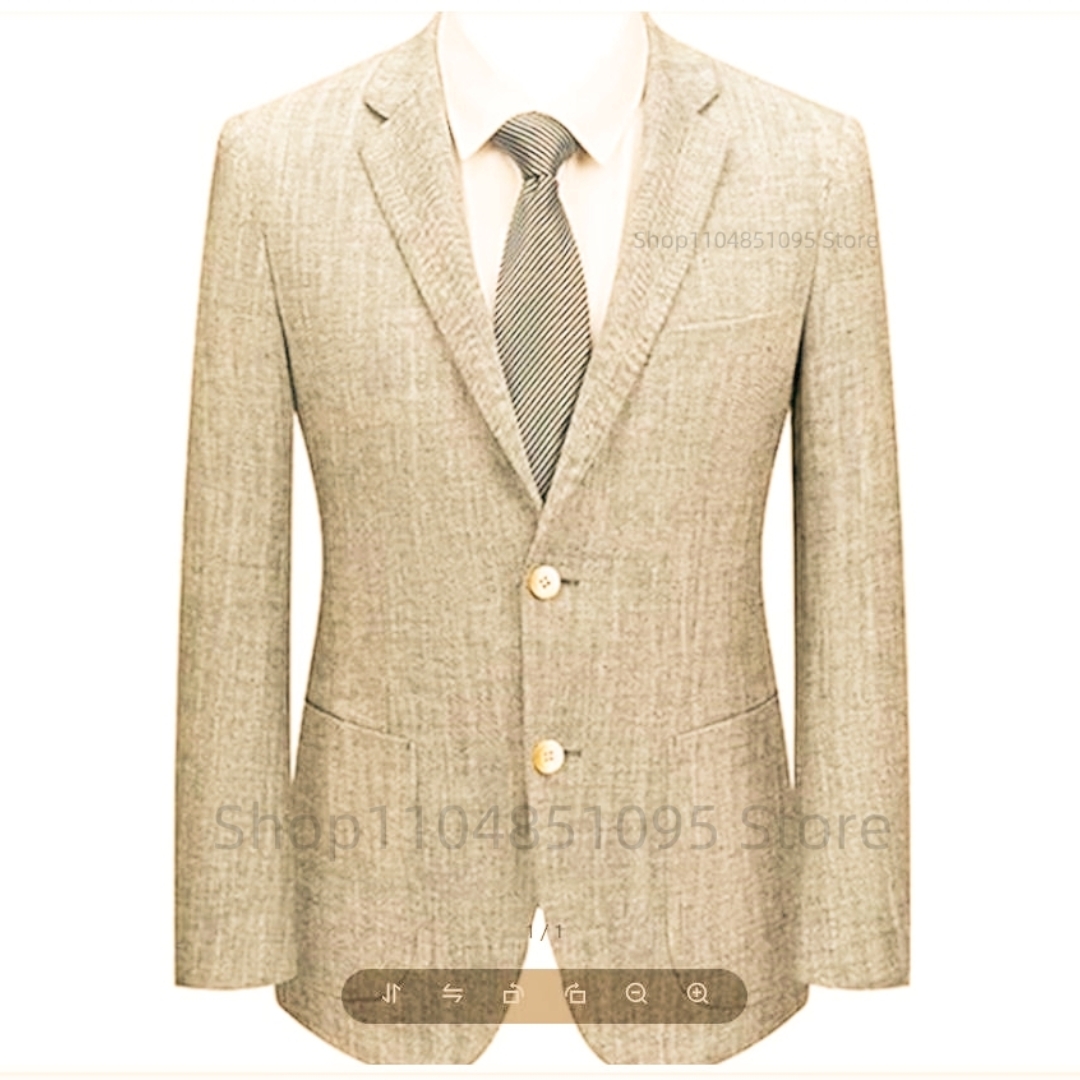 Men's Slim Fit Linen Suit Blaz - огляд і ціна Men Linen Formal Wear