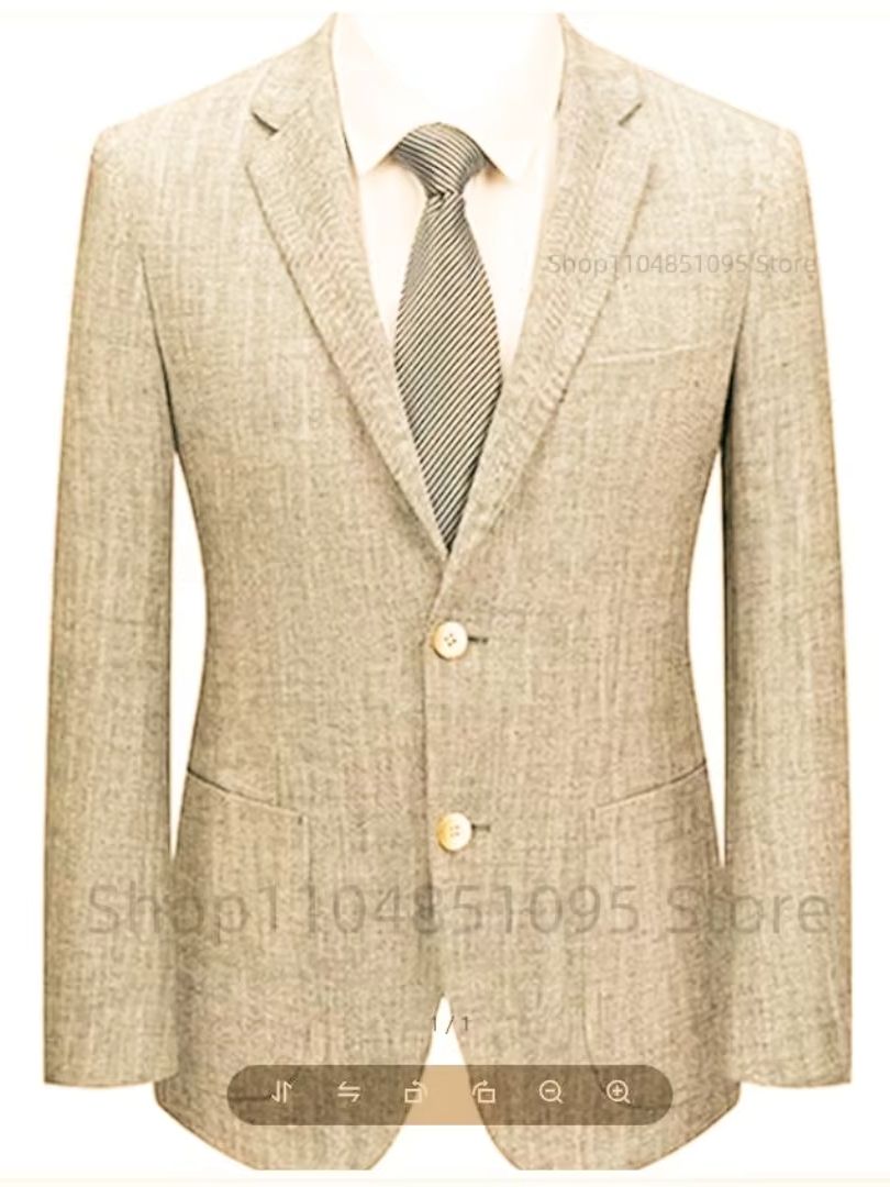 Men's Slim Fit Linen Suit Blaz - огляд і ціна Men Linen Formal Wear