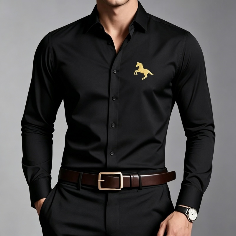 Elegant Golden Horse Logo Prin - огляд і ціна Men Formal Wear Shop