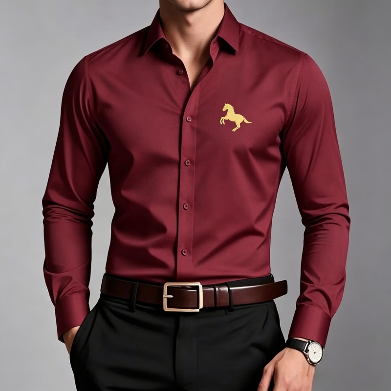 Elegant Golden Horse Logo Prin - огляд і ціна Men Formal Wear Shop