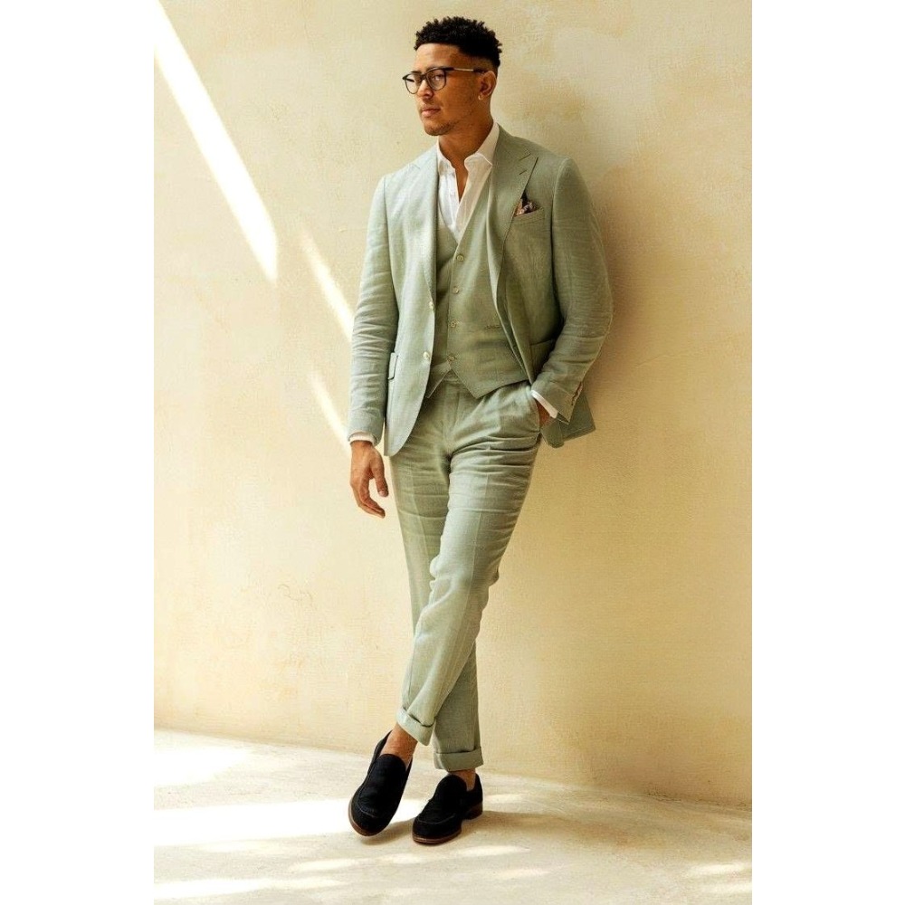 Sage Green Linen Wedding Suits - огляд і ціна Men Linen Formal Wear