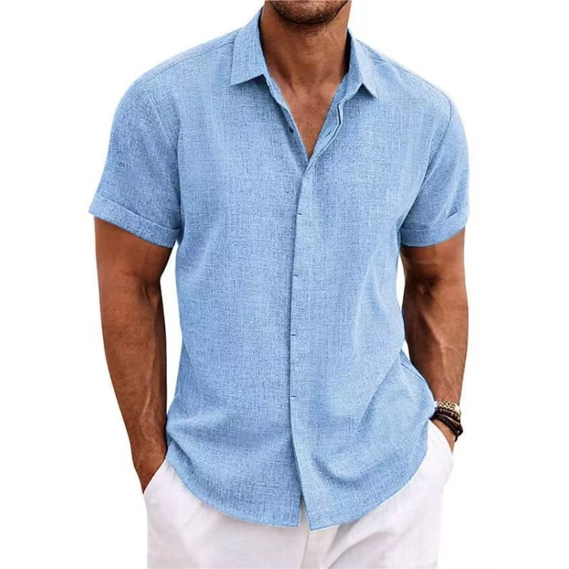 Men's Fashion Casual Solid Col - огляд і ціна Men Linen Formal Wear