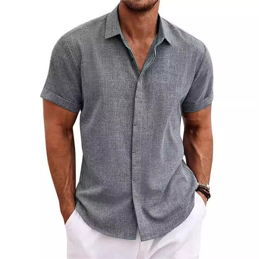 Men's Fashion Casual Solid Col - огляд і ціна Men Linen Formal Wear