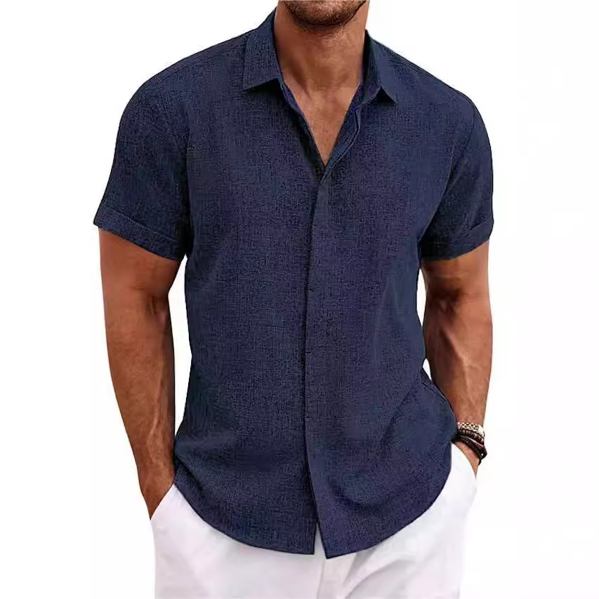 Men's Fashion Casual Solid Col - огляд і ціна Men Linen Formal Wear