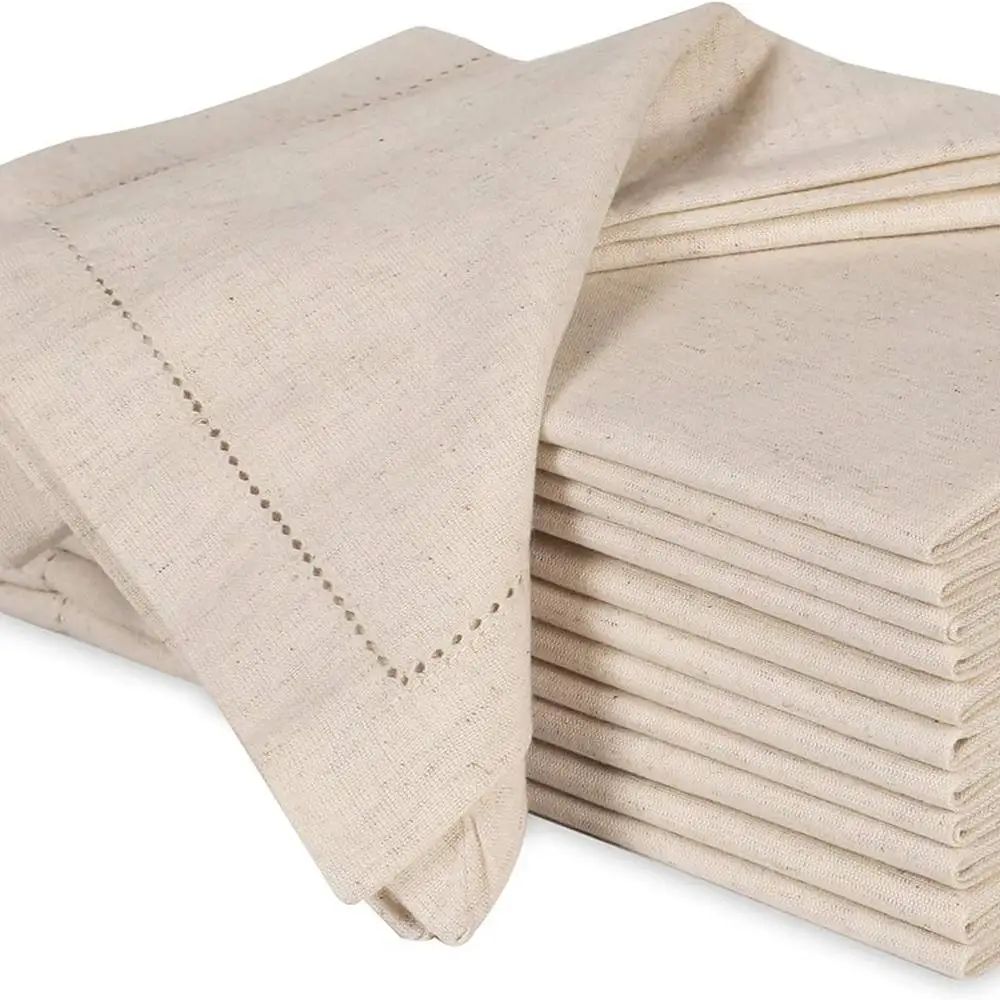 6 Pieces Linen napkins White T - огляд і ціна Monogrammed Handkerchief