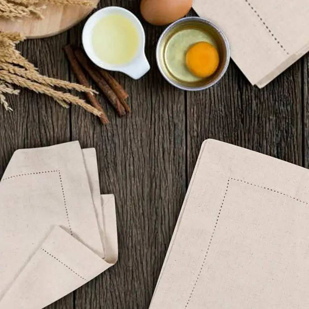 6 Pieces Linen napkins White T - огляд і ціна Monogrammed Handkerchief