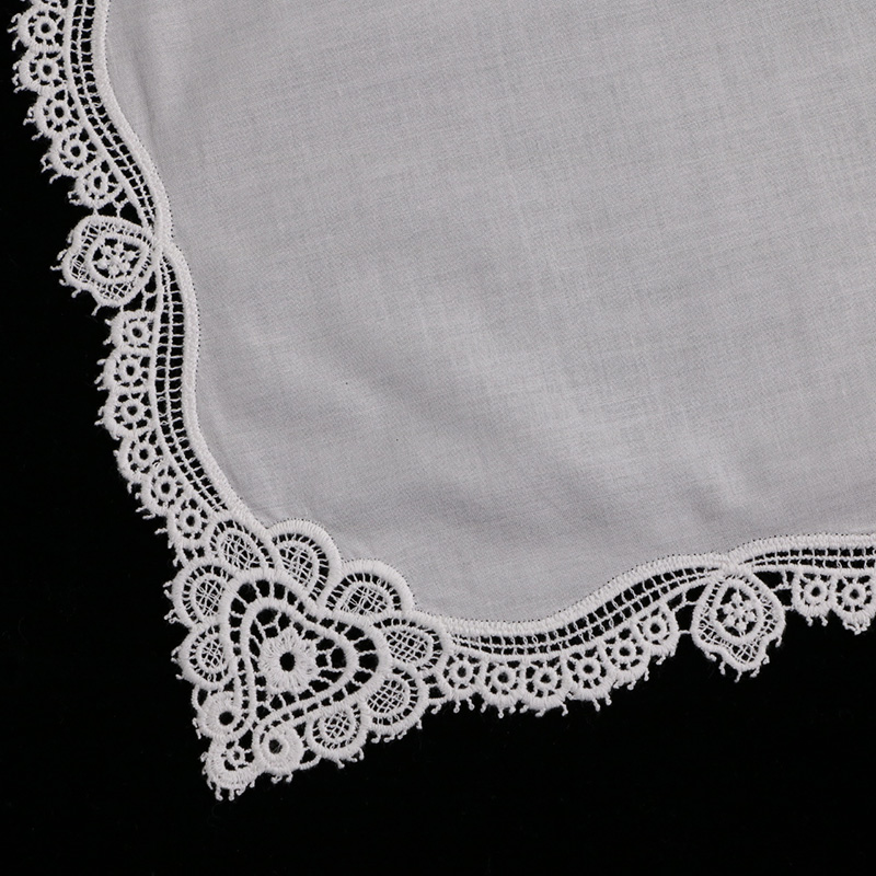 A004 White Cotton 10Piece Lace - огляд і ціна Monogrammed Handkerchief