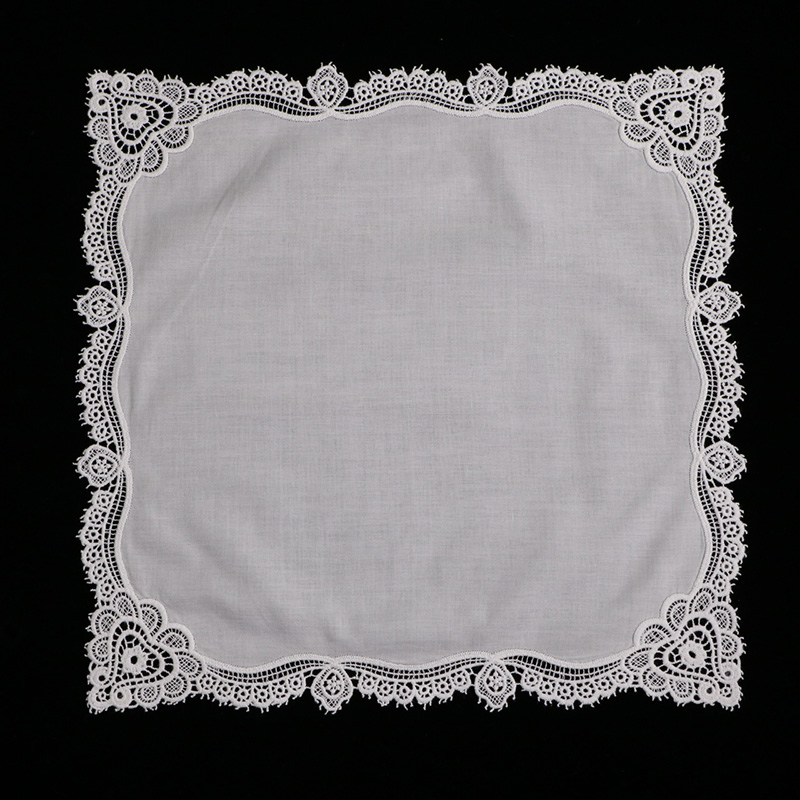A004 White Cotton 10Piece Lace - огляд і ціна Monogrammed Handkerchief
