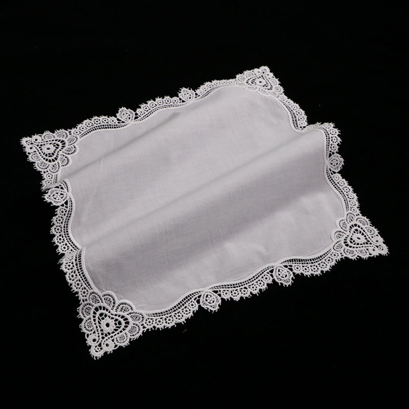 A004 White Cotton 10Piece Lace - огляд і ціна Monogrammed Handkerchief