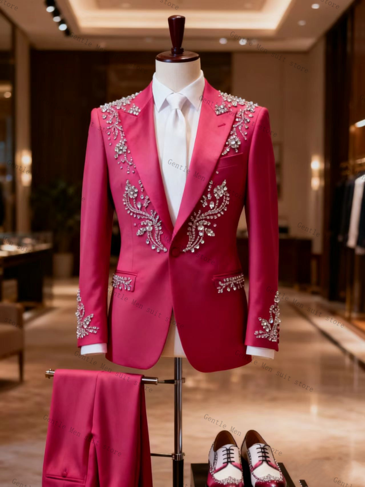Pink Men Suit Set 2 Pcs Blazer - огляд і ціна Men Formal Wear Pink