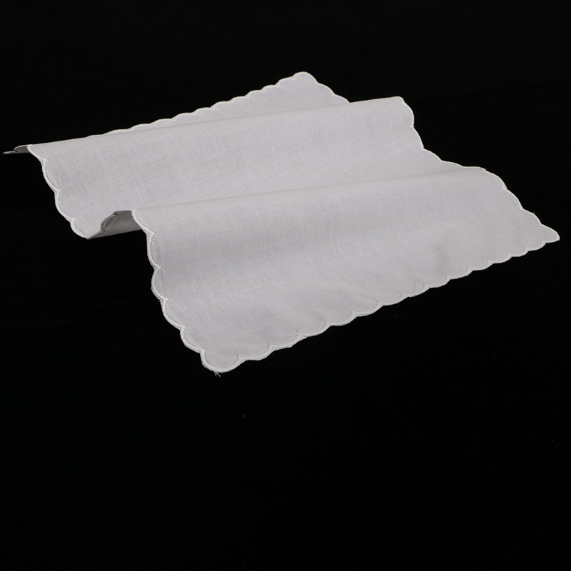 A011 White Cotton Shell edge H - огляд і ціна Monogrammed Handkerchief