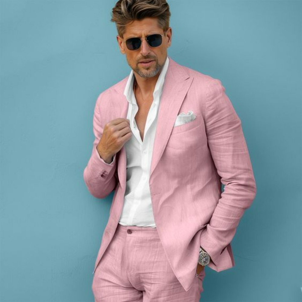Linen Wedding Men Suits Slim F - огляд і ціна Men Linen Formal Wear