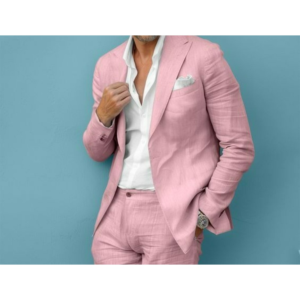Linen Wedding Men Suits Slim F - огляд і ціна Men Linen Formal Wear