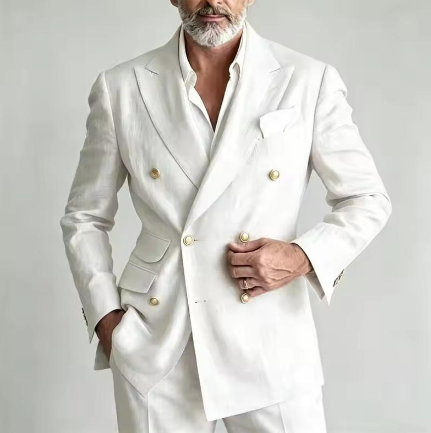 Men's Linen Suit Blazer Jacket - огляд і ціна Men Linen Formal Wear