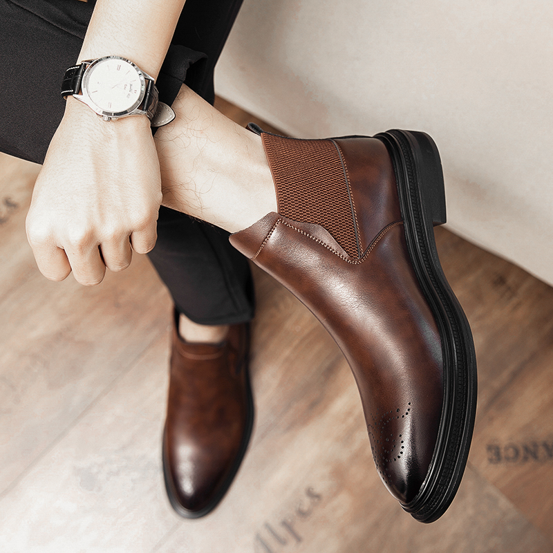 High-top leather shoes are ver - огляд і ціна Men'S Style Formal Wear