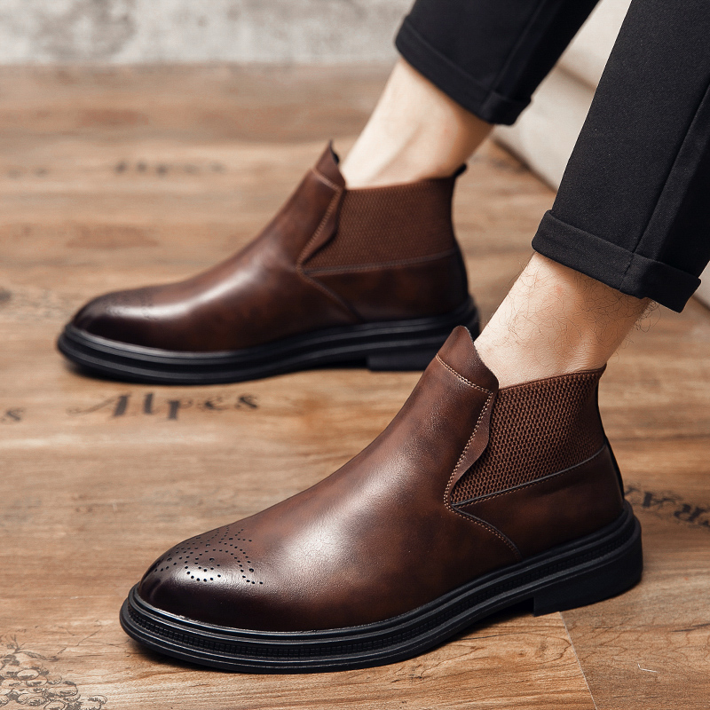 High-top leather shoes are ver - огляд і ціна Men'S Style Formal Wear