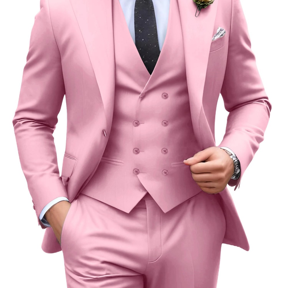 3 Pieces Solid Color Men Suits - огляд і ціна Men Formal Party Wear Outfit