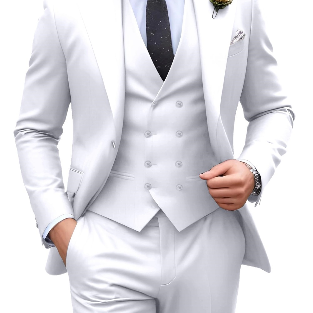 3 Pieces Solid Color Men Suits - огляд і ціна Men Formal Party Wear Outfit