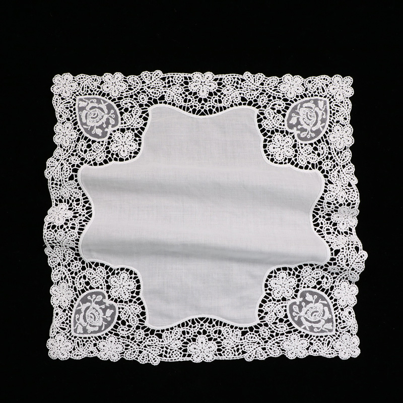 D608 White Cotton 10 Pieces La - огляд і ціна Monogrammed Handkerchief