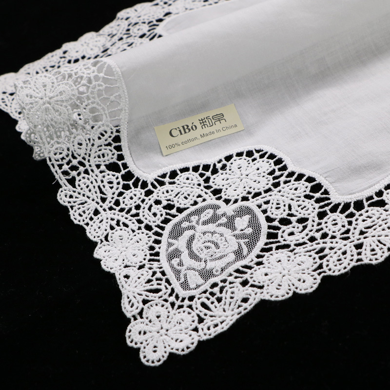 D608 White Cotton 10 Pieces La - огляд і ціна Monogrammed Handkerchief