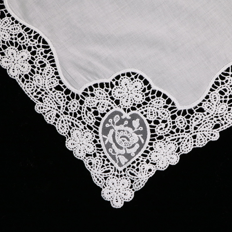 D608 White Cotton 10 Pieces La - огляд і ціна Monogrammed Handkerchief