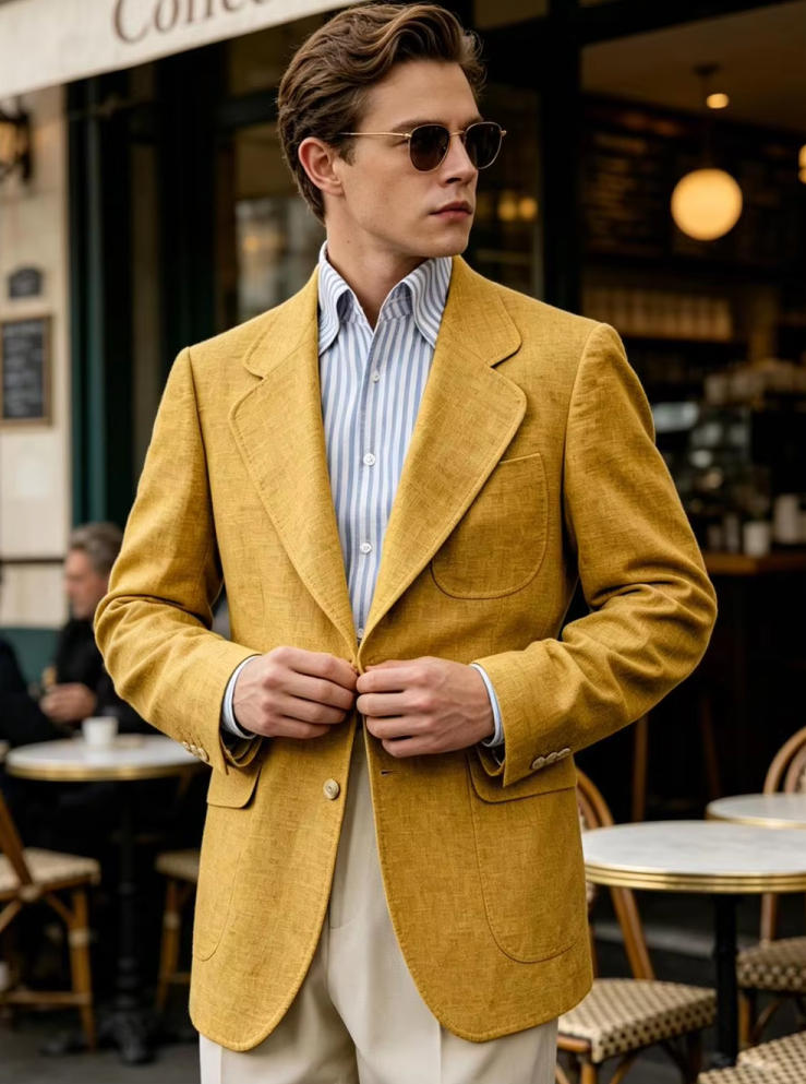 Only Linen Men's Blazer 1PCS B - огляд і ціна Men Linen Formal Wear