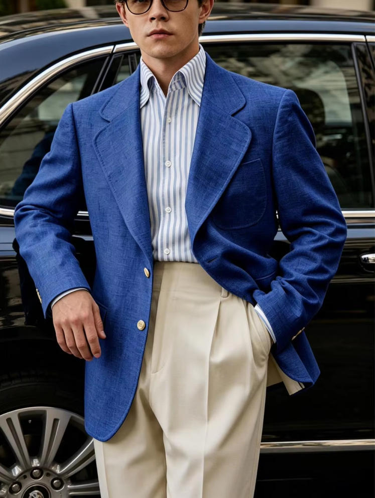 Only Linen Men's Blazer 1PCS B - огляд і ціна Men Linen Formal Wear