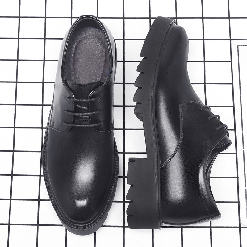 Mens Black Leather Lace Up Dre - огляд і ціна Men Formal Wear Office
