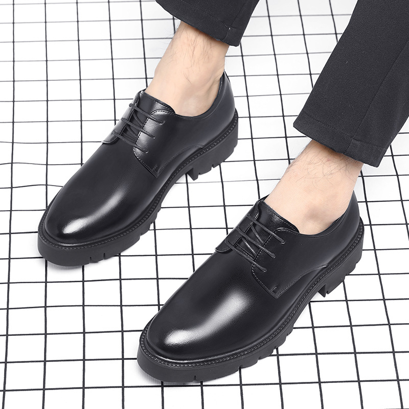 Mens Black Leather Lace Up Dre - огляд і ціна Men Formal Wear Office