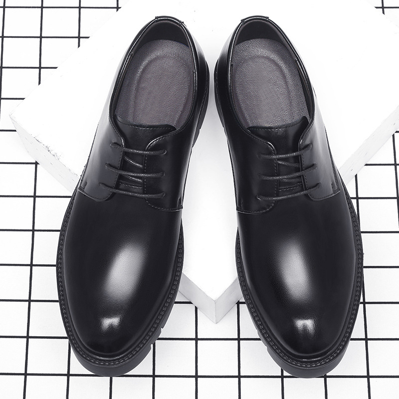 Mens Black Leather Lace Up Dre - огляд і ціна Men Formal Wear Office