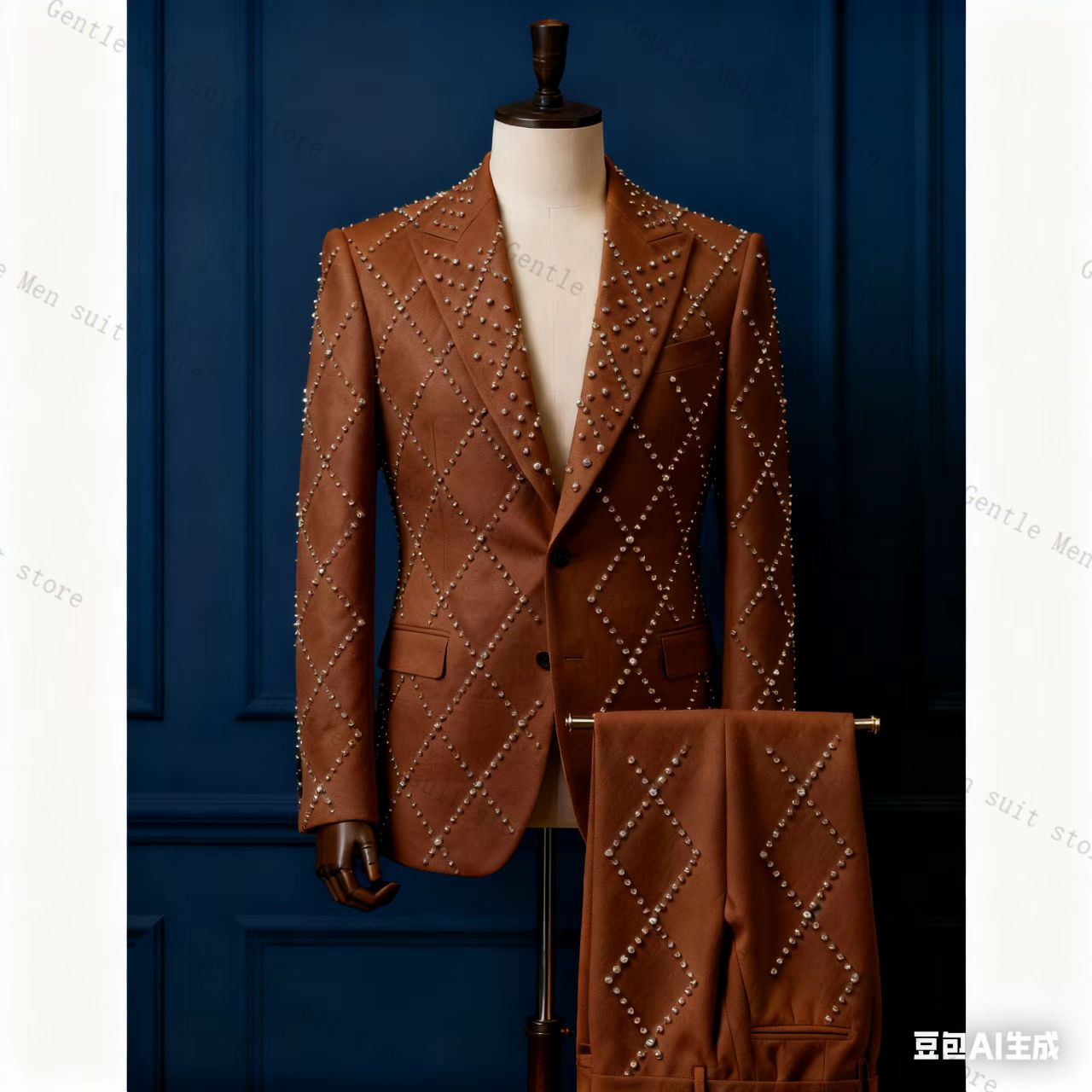 Pink Men Suit Set 2 Piece Ston - огляд і ціна Men Formal Wear Pink