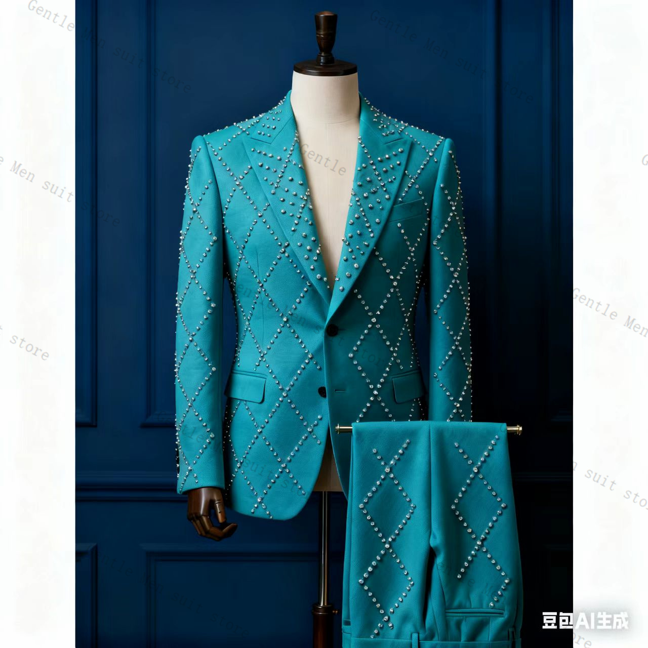 Pink Men Suit Set 2 Piece Ston - огляд і ціна Men Formal Wear Pink