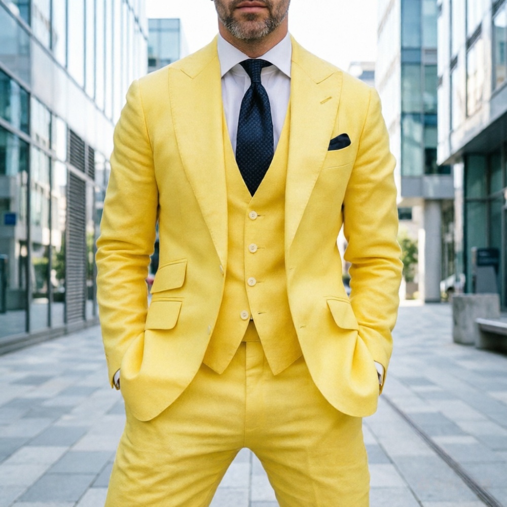 Sky Blue Linen Men Wedding Tux - огляд і ціна Men Linen Formal Wear