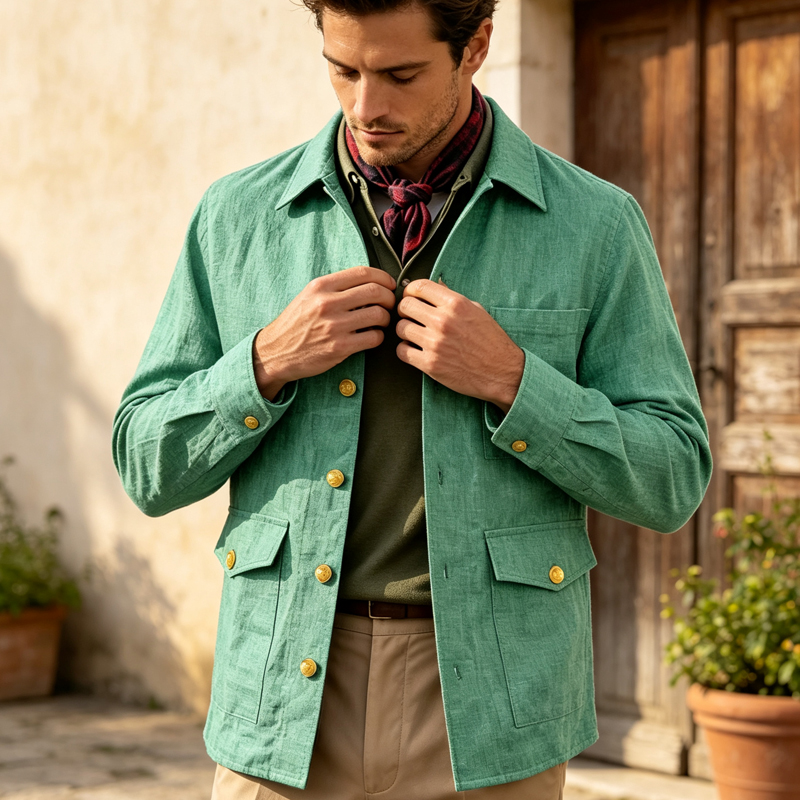 Vintage Men's Linen Jacket Lap - огляд і ціна Men Linen Formal Wear